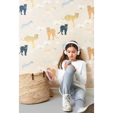 Majvillan Black panther apelsin tapet image