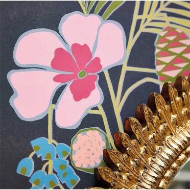 Salong blomma tapeter på svart bakgrund image