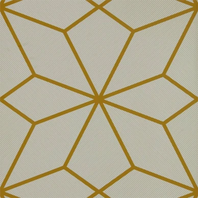 Geometrisk tapet med Axal senap färgade linjer image