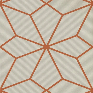 Geometrisk tapet med Axala orange linjer image