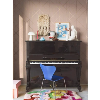 Borastapeter Diamonds vaalea roosa tapetti olohuoneessa image