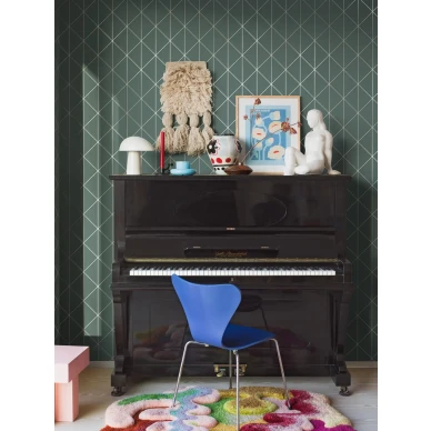 Boratapeter Diamonds vihrea tapetti olohuoneessa image