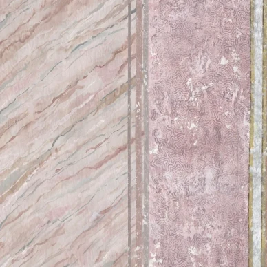 Foscari Fresco Scene vertikala randtapet med marmor mönster image
