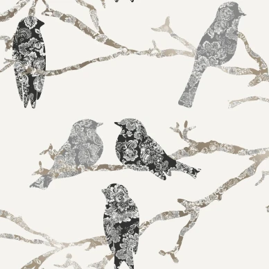 Sandudd Liten fågel tapet på en ljus bakgrund, med svarta och grå fåglar image