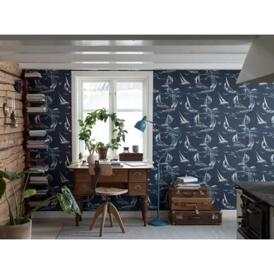 båt tapeter Sailboats på en mörkblå bakgrund image