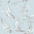 ljusblå båt tapeter Sailboats