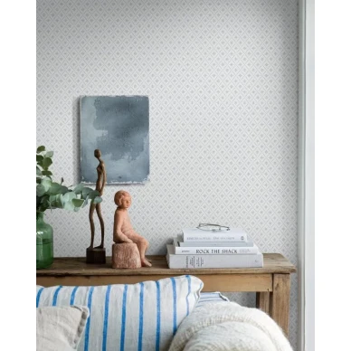 Windrose -kompass tapet med vita bakgrund och blå mönster image