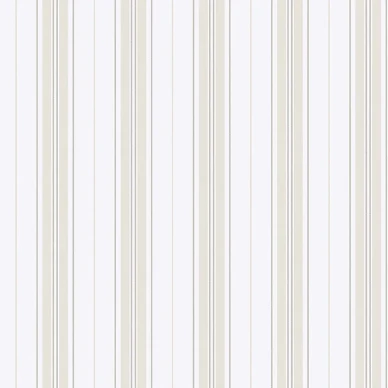 Hamnskär Stripe tapet på vit bakgrund med beige ränder image