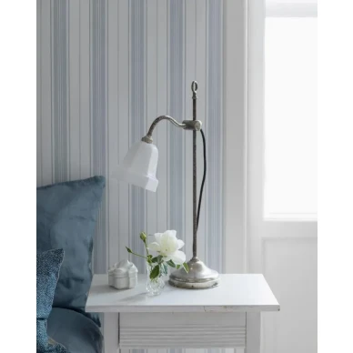 Hamnskär Stripe tapet på vit bakgrund med blå ränder image