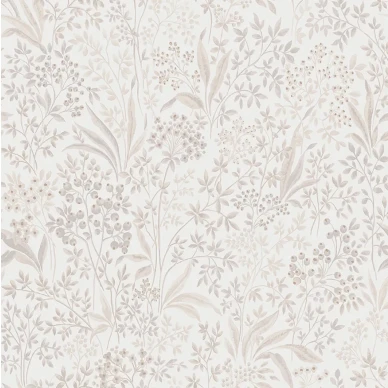 blommig tapet Nocturne i vit och beige färg image