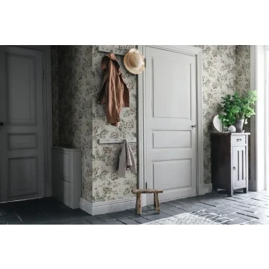 beige blommig tapet Rosenholm image