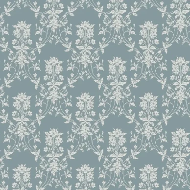 medaljong tapeter Alva på blå bakgrund och vitt mönster image