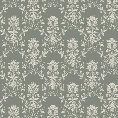 medaljong tapeter Alva på grön bakgrund och vitt mönster image