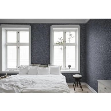 Karolina tapet på mörkblå bakgrund och mörkgrå lagerblad image