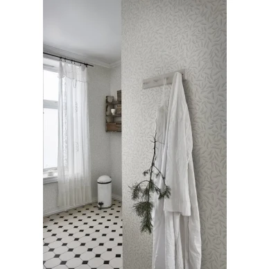 Karolina tapet på vit bakgrund och ljusgrå lagerblad image