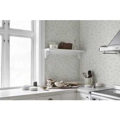 vit tapet Sanna med rosa blommor image