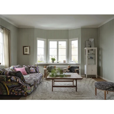 S10383 Gustaf vihrea olohuoneen raitatapetti Sandberg  image