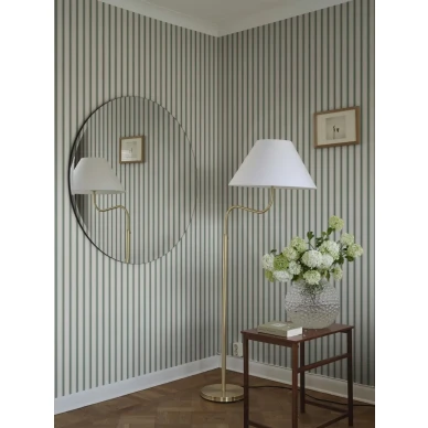 S10383 Gustaf vihrea raitatapetti olohuoneessa Sandberg  image