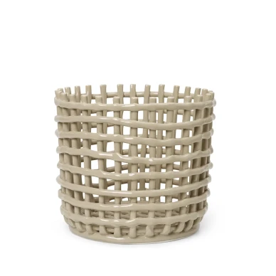 Ceramic Basket iso beige keramiikkakori Ferm Livingilta image