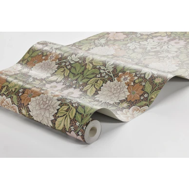 Dahlia Garden 7693 ruskea multi kukkatapetti Borastapeter image