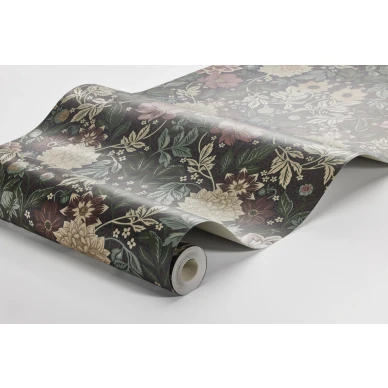 Dahlia Garden 7694 musta multi kukkatapetti Borastapeter v2 image