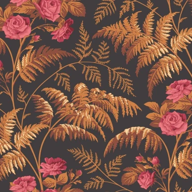 Rose musta ruskea ruusutapetti Cole Sonilta image