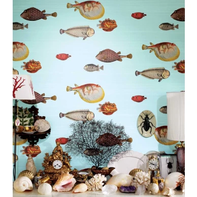 Cole & Son Acquario fisktapet ljusblå image
