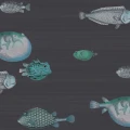 Cole & Son Acquario fisktapet mörkblå