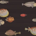 Cole & Son Acquario fisktapet svart
