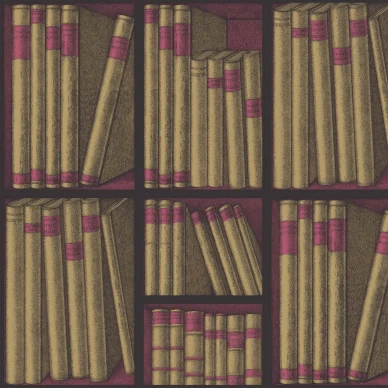 Cole & Son Ex Libris tapet Gold and Magenta image