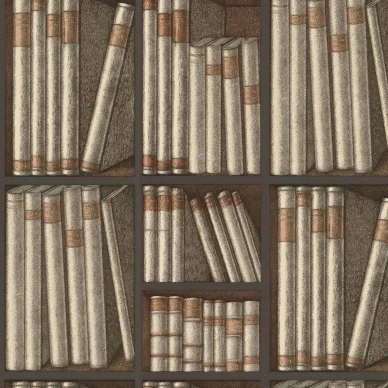 Cole & Son Ex Libris tapet Oat and Charcoal image