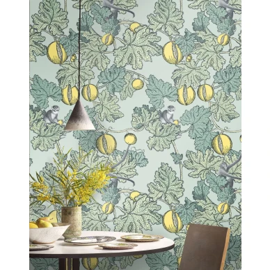 Keittion tapetti Cole et Sonilta sinikeltainen apinakuvio Frutto Proibito 114 1002 image