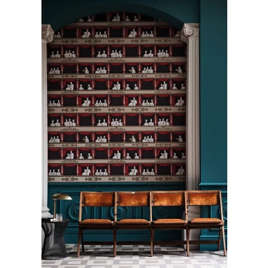 Cole & Son Teatro tapet Linen and Rouge image