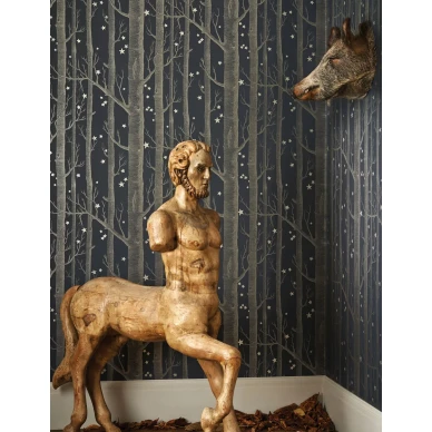 Cole & Son Woods & Stars trädtapet svart-silver image
