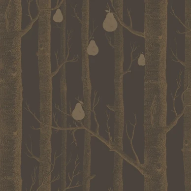 Cole & Son Woods & Pears trädtapet charcoal-bronze image