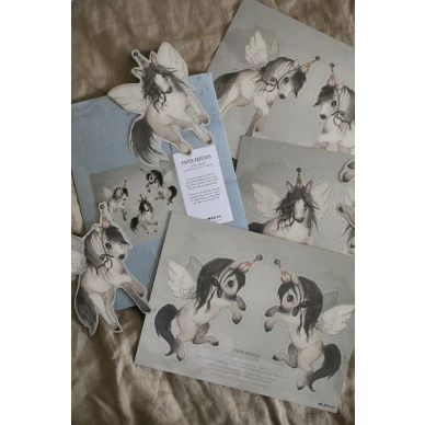 Mrs Mighetto Paper Friends Flying Ponies barngirlang image