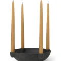 Bowl candle holder tummanharmaa kynttilanjalka neljalle kynttilalle Ferm Livingilta