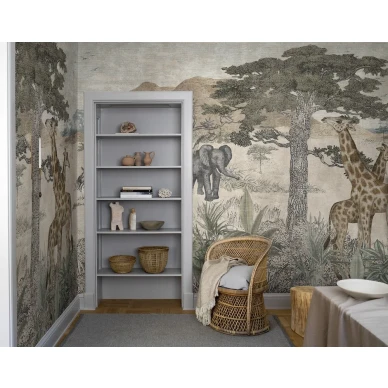 Boråstapeter Serengeti muraltapet med djur image