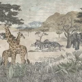 Serengeti savannitapetti elaimilla Borastapeterilta