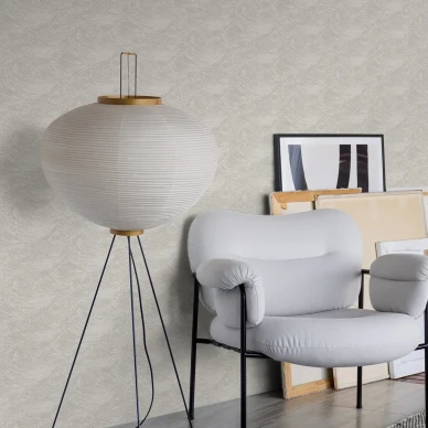 The Wave harmaa aaltotapetti olohuoneeseen Borastapeterilta image