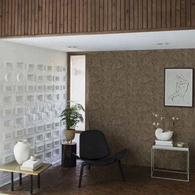 Dancing Crane ruskea lintutapetti olohuoneeseen Borastapeterilta image