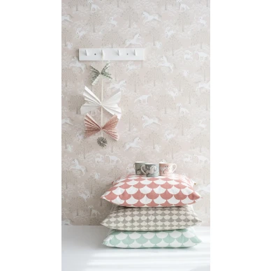 Fairytale Fox roosa metsatapetti lastenhuoneeseen Littlephantilta 1476 image