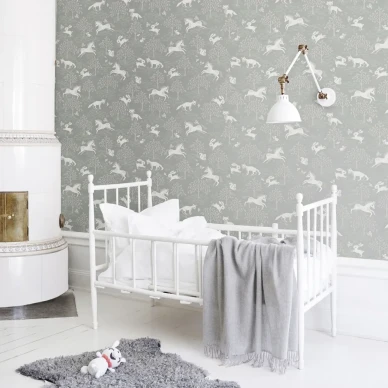 Fairytale fox harmaa elaintapetti lastenhuoneeseen Littlephantilta image