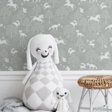 Fairytale fox harmaa sopo elaintapetti lapsille Littlephantilta image