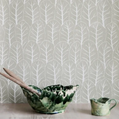 Coleslaw vaaleanvihrea lehtitapetti ruokasaliin Langelid von Bromssenilta image