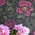 My Peony Garden roosa vihrea kukkatapetti
