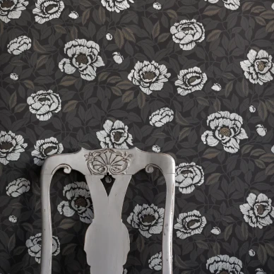 My Peony garden musta kukkatapetti Langelid von Bromssenilta image