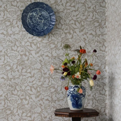 My peony Garden beige kukkatapetti eteiseen image