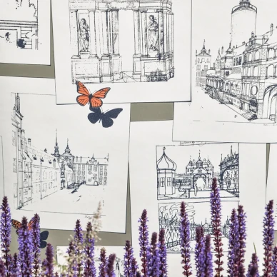 The Butterfly Effect oranssinvarinen korttitapetti Langelid von Bromssenilta Dusty Orange image