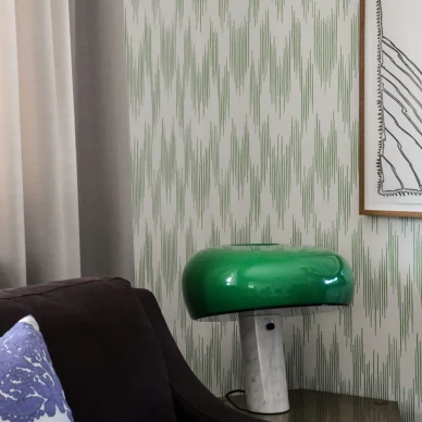 Ikat vihrea graafinen tapetti Langelid von Bromssen Ivy Green image